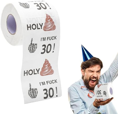 Lustiges Klopapier zum 30. Geburtstag, Witziges Geschenk für Männer Frauen, Prank Toilettenpapier Hygienisch Verpackt, Scherzartikel Dekoration für Lustige 30 Geburtstag Party, 3-lagig, 160 Blatt