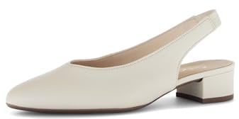Gabor Damen Slingpumps, Frauen Pumps,Merlot,Sport-Dynamic,g-Weite,glatt-Leder,antikrosa,silbrt,Casual,Fashion,metallic,Gold,Panna,42 EU / 8 UK