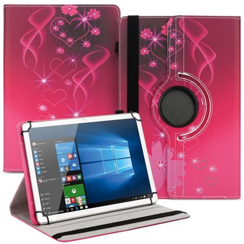 Tablet Hülle kompatibel mit PEAQ PET 100 101 1008 Tasche Schutzhülle Case Universal Cover Standfunktion 360° Drehbar
