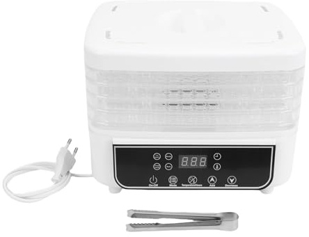 AUNMAS Déshydrateur Alimentaire, 5 Plateaux, Séchoir électrique avec Minuterie Numérique et Contrôle de la Température, Technologie de Flux D'air à 360 ° pour un Séchage Plus Rapide (Prise UE 220V)