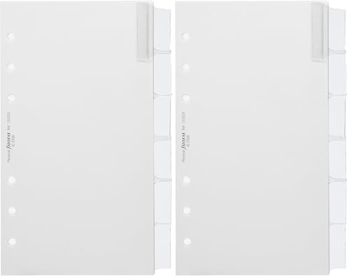 Filofax 131624 Blankoregister mit farbigen Tabs, weiß (Packung mit 2)