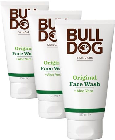 Bulldog Skincare Original Face Wash for Men, Men's Grooming, Men's Face Wash Cleanses and Helps Remove Excess Oils, 150 ml (Pack of 3)