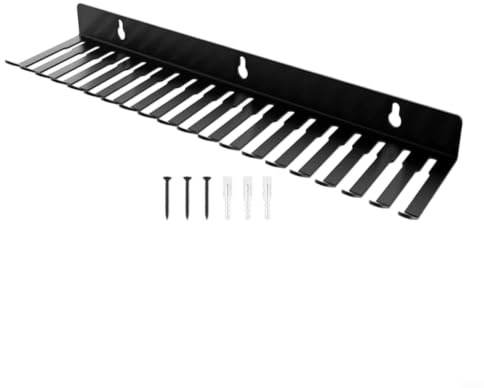 EffiFish 19 Slot Wall Mountable Cable Hanger,Heavy Duty Steel Organizer For Studio Audio Video Guitar Cords Black Rack Storage(1pc)