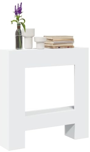 Kaloriko Cornice per caminetto in legno bianco, 81 x 18 x 82 cm, per caminetti a LED con ripiano, resistente al calore e facile da pulire, accessorio funzionale per camino per soggiorno e braciere