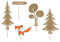 Generique - Liebliche Kuchendekoration Wald-Figuren 5 Stück braun-orange