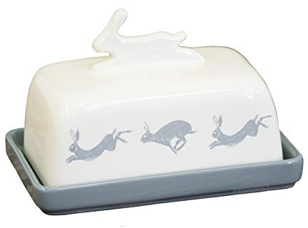 ProdBuy Limited Running Hares Ceramic Butter Dish with Lid
