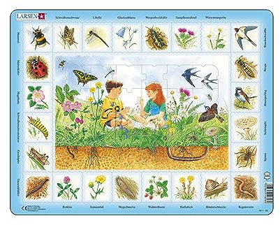 Larsen 7023852108260 Puzzle 48 Teile-Rahmenpuzzle-Auf der Wiese