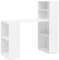 Wohnling Schreibtisch WL5.692 mit Regal 120 x 120 x 53 cm Weiß Matt Holz Modern, Schreibtischregal Ablagefächer PC Tisch, Computertisch mit Ablage, Weißer Design Tisch Büro mit Aufbewahrung