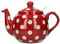 London Pottery Farmhouse Polka Dot Teapot with Infuser, Ceramic, Red/White, 4 Cup (1 Litre)