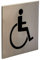 Gedotec Plaque Porte Signalétique Autocollant - Stickers en Acier Inox avec Logo Imprimé Noir - Panneau Mural pour Toilette, Salle de Bain, Maison, Bureau, Restaurant – Réservé Handicapé