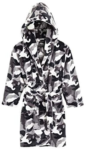 CityComfort Vestaglia Bambino di Pile Invernale Vestaglie Calde da Casa Camouflage (7-8 anni, Grigio Artico)