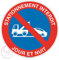 AUA SIGNALETIQUE - Panneau stationnement interdit jour et nuit sous peine de fourrière - Ø 200 mm, Vinyl adhésif