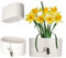 KADAX Overflow fatto di ceramica, 2 colori, coperture di fiori, cappotto in ceramica, vaso di fiori, vaso di fiori, fioriera per alberi di draghi, violette, pansy (bianco, 22 x 12 cm)