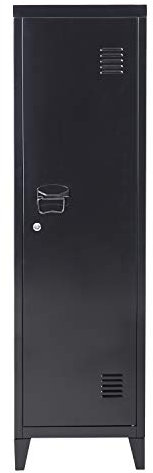 Homy Casa Büro-Aktenschrank aus Metall, 3 Türen, Schrank, Organizer, Konsolenständer, 3-in-1, Schwarz