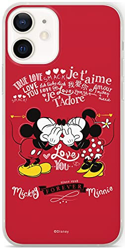 ERT GROUP Handyhülle für Apple iPhone 12 Mini Original und offiziell Lizenziertes Disney Muster Mickey & Minnie 005 optimal an die Form des Handy angepasst, hülle aus TPU