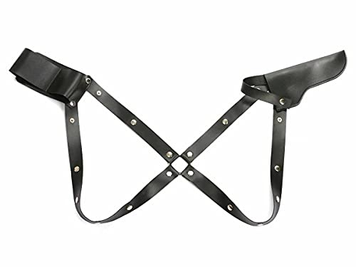Cosplay Geschirr von Harley mit Holster und Gurten | Schwarzes Pistolenholster aus PU-Leder