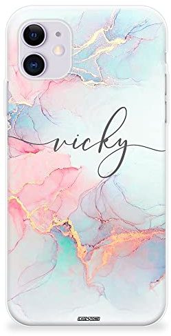 CaseStone Personalised Phone Cases fit Apple iPhone – Custom Design Made in UK Clear Soft Silicone Cover – Great Gifts for Birthday, Christmas (iPhone 13 Pro, 03)