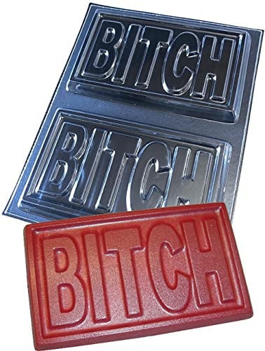 dennycraftmoulds Bitch Large Chocolate Bar Moulds Reusable Plastic Molds Make 150g Bars, Transparent, (4617)