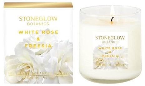 Stoneglow Candles Botanics Scented Candle - White Rose & Freesia