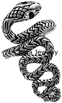 925 Sterling Silber großer Schlangenring, Reptilienring, religiöser Ring, atemberaubender Angstring, ultimativer herausragender metaphysischer Unisex-Ring, Muttertagsring
