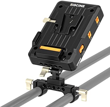 ZGCINE VP-1 VM-VP1 KIT2 V-Mount Battery Plate, Power Supply Splitter w/with 15mm Rod Clamp, Adjustable Arm, Standard V-Lock for BMPCC 4K/6k, RED, Canon DSLR Cameras, Camcorders