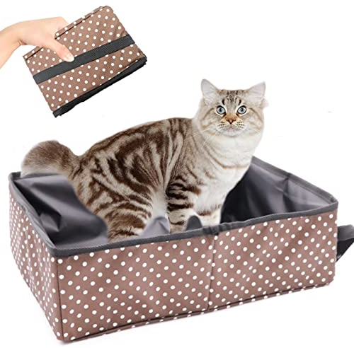 Foldable Portable Cat Litter Tray - Waterproof, Easy to Clean, Useful for Outdoors, Camping, Home Use