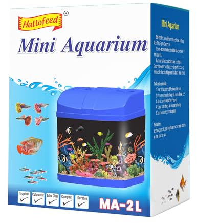 Hallofeed Mini-Aquarium M-2L (kleines Aquarium/Betta-Aquarium) (blau)
