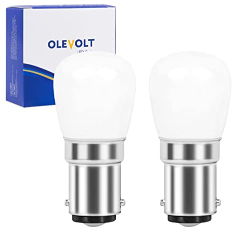 OLEVOLT B15D LED 230V Nähmaschine lampe mit Bajonett-Clip, 2W Ersatz 20W B15 Glühbirne, Kaltweiß 6000K Doppelkontakt B15D Led-Birnen Für NäHmaschine Leuchtmittel/Dunstabzugshaube Nicht Dimmbar