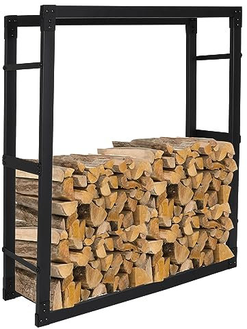 Ansobea 100x80x25cm Soporte de Madera Estante de Registro de Chimenea Leñera Registro de Leña para Interiores y Exterior Soporte de Almacenamiento de Madera para Chimenea y Estufa