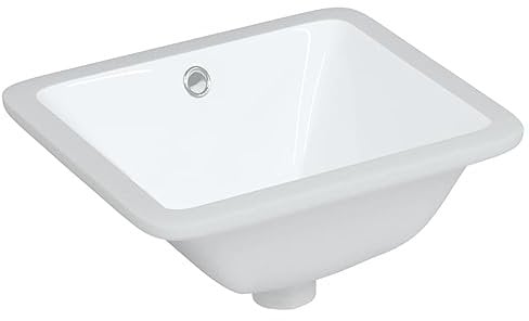 vidaXL Lavabo de baño Rectangular cerámica Blanco 36,5x32x15,5 cm