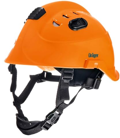 Dräger HPS 3500 Premium Verstellbarer Sicherheitshelm Leuchtorange für Baustellen, Bergbau, Feuerwehr und Notfalleinsätze