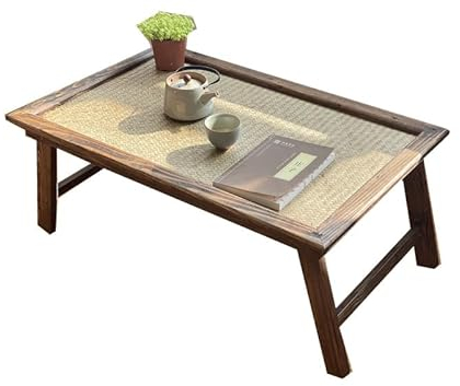 GRFIT Table d'appoint，Tables Basses Table de Petit déjeuner en Bois Portable, Table de Chevet for Ordinateur Portable, Table de Style TV, Meubles for Deux Personnes pour Salon, Chambre (Size : Bruin)