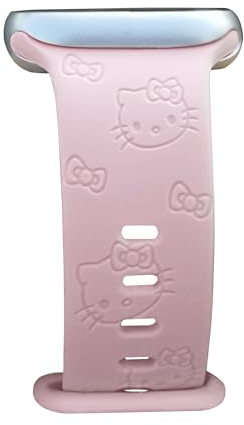 Cute Cartoon Engraved Bands Compatible with Apple Watch Band 49mm 45mm 44mm 42mm 41mm 40mm 38mm Soft Silicone Lovely Style Sport Band for iWatch Series 9 8 7 6 5 4 3 2 1 SE Ultra Women Girls