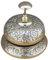 Brass Victorian Style Embosed Table Bell, Vintage Solid Brass Desk Bell For Decoration, Reception And Service Counter.