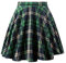 Dressever Damen Basic Vielseitige Dehnbaren Informell Casual Mini Hohe Taille A-Linie Tennisrock Tanzrock Green Plaid Medium