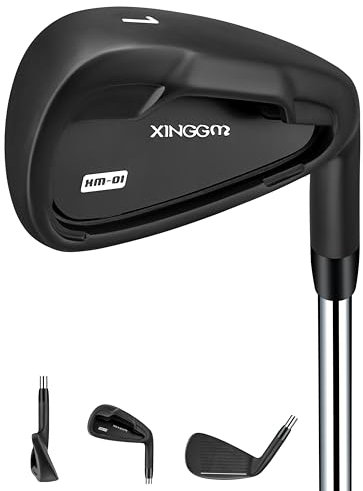 XINGGM XM-01 Einzelne Golf-Eisen oder Golf-Eisen Set - Premium Herren Golfschlägereisen mit Stahlschaft für Rechtshänder Golfer Stiff Flex (#1 Iron Single)