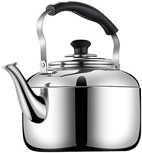 Bollitore con fischio per fornello Teiera per vari fornelli, usato, caffè e latte in casa Cucina Bollitore con fischio per esterni (Argento 7L)