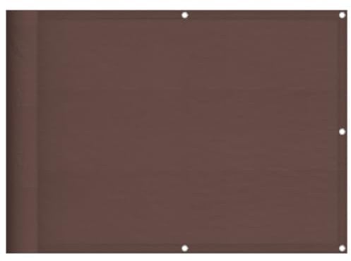 vidaXL Balkon Sichtschutz, Balkonbespannung mit Ösen Seil, Wasserfeste Balkonabdeckung, Balkonverkleidung für Balkon Terrasse, 75x800cm Braun 100% Polyester-Oxford