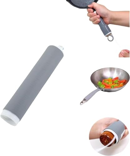 Manchon d'isolation thermique en silicone pour poignée de casserole, housse d'isolation thermique anti-brûlure, couvre-poignée antidérapante résistante à la chaleur pour poêle en fonte et métal
