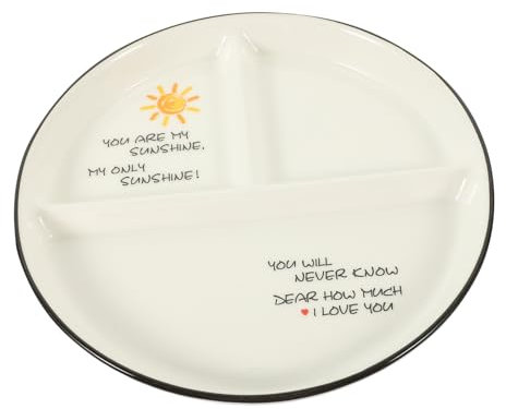 UTHCLO Compartment Tray - Portion Control Plates Separated Dinner Plates - Adult Size Reusable Divided Tray - Ceramic Tableware