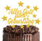 21 Stück Tortendeko Gold, Alles Gute zum Geburtstag Kuchen Deko, Glitter Torten Deko für Mädchen und Damen, Cake Topper mit Sternen