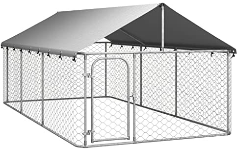 Willood Perrera de Exterior con Techo 400x200x150 cm Jaula Cachorro Mascota
