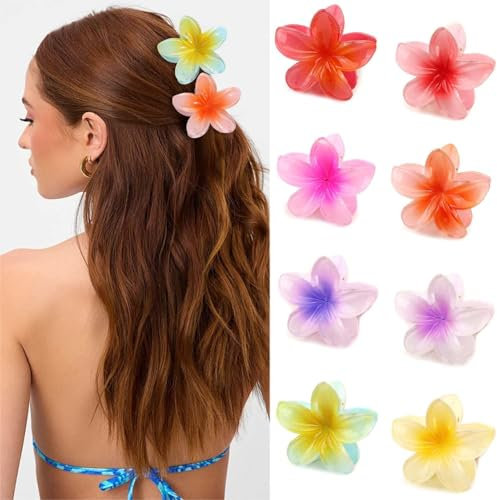 Mollette Fiore per Capelli, Set Pinza Multicolore Riutilizzabile 8 Pezzi