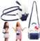 Umhängetasche Rucksack Mädchen Tasche-Kity Handtasche Süße Katzen Crossbody Bag Kindergarten PU Leder Anime Weiß Cartoon Schulrucksack Geldbörse Reise Leicht Fashion Weihnachts Geburtstag Geschenke