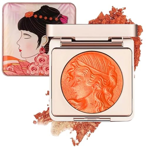 Qaestuan Blush, Rouge, Rouge Puder, Puder Blush, Rouge Makeup, Rougepalette für Müheloses Auftragen, Cosmetics The Blush, Leichtes Gefühl, Modellierung Von Langem Halt, für Jede Haut (Orange Farbe)