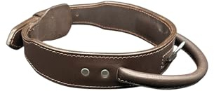 Hundehalsband aus echtem Leder, handgefertigt, robuster Haltegriff für einfache Kontrolle, 4,5 cm breit, doppellagige Lederstärke, Hundefessel, Welpentraining (Braun, Größe XXL)