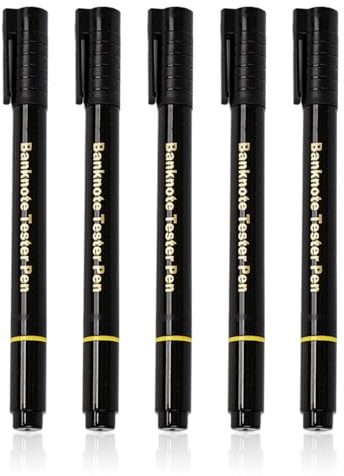 5 x Banknote Detection Pens, Double Ended Banknote Detection Pen, Banknote Validator, Suitable for Banknote Control