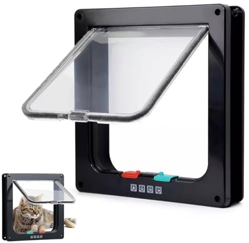 Puerta para Gato, Puerta para Mascotas, Gatera para Gatos, Gatera para Mascotas, para Gatos y Perros Pequeños, Montar en Puertas de Metal, Vidrio, Ladrillo O Paredes Delgadas