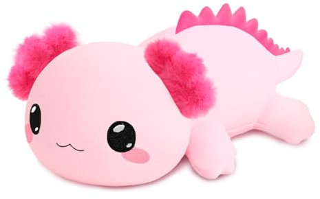 Xfrog Weighted Axolotl Plush, Großes Stofftier Gegen Ängste, Rosa Axolotl-Stoffspielzeug, Süße Umarmungs-Wurfkissenpuppe Für Jungen, Mädchen, Freundinnen, 35CM