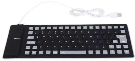 Clavier portable en silicone avec câble USB avec 85 touches enroulables pour une saisie silencieuse et confortable sur PC et ordinateur portable